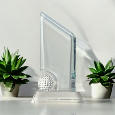 Golfstatyett glas med golfboll