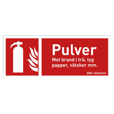 Brandskylt Pulversläckare