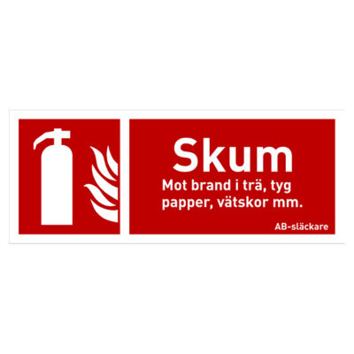 Brandskylt Skumsläckare