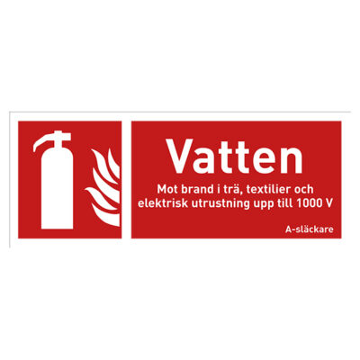 Brandskylt Vattensläckare