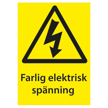 Varningsskylt Farlig elektrisk spänning