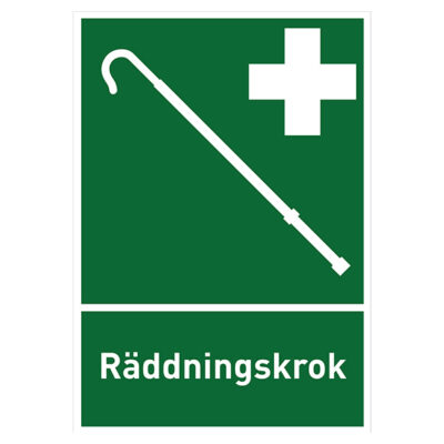 Nödskylt Räddningskrok