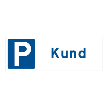Parkeringsskylt Kund 300x105mm
