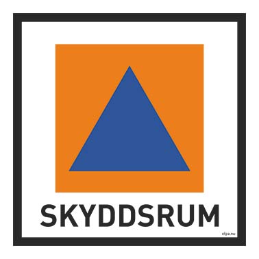 Skylt Skyddsrum reflex 250x250mm