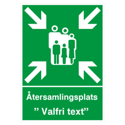 Återsamlingsplats skylt