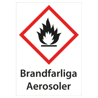 Varningsskylt Brandfarliga aerosoler