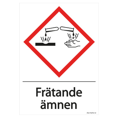 Varningsskylt Frätande ämnen