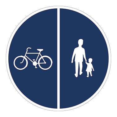 Vägmärke D7 Påbjudna gång- och cykelbanor