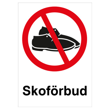 Skoförbud skylt