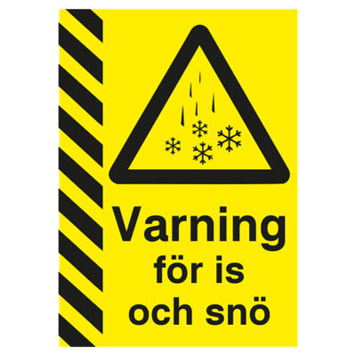 Varning för is och snö med varningsmarkering