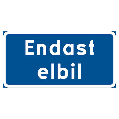 Parkeringsskylt Endast Elbil